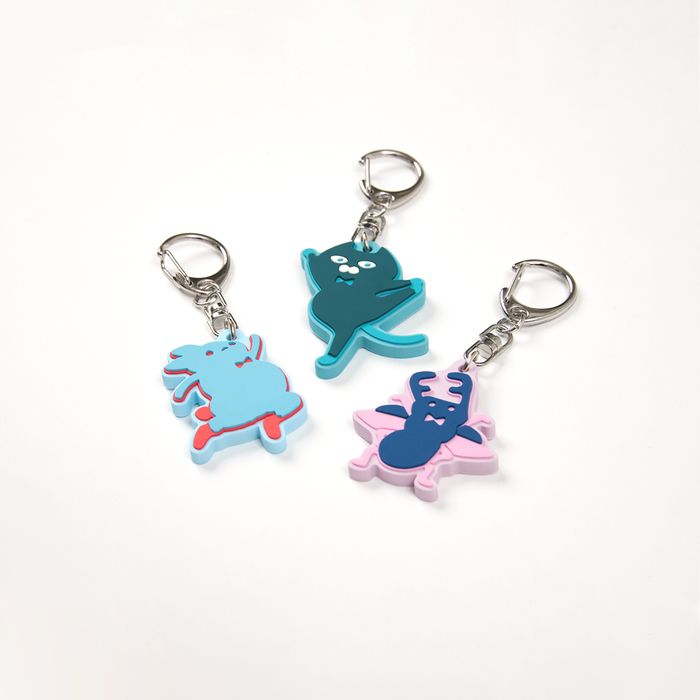 「月と猫のダンス」再び踊る動物ランダムラバーキーホルダー